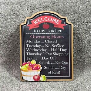 Ashland Kitchen Operating Hours Sign Black Chalkboard Style Shelf Decor